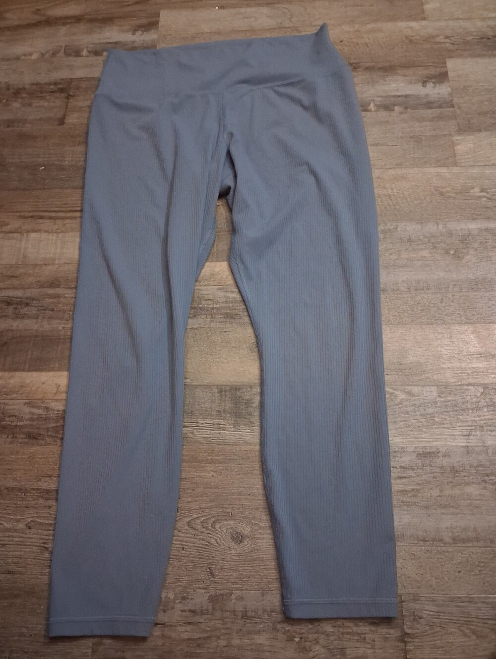 Athleta Transcend Ribbed 7/8 Tight Leggings Women's Size Medium Blue Yoga Active